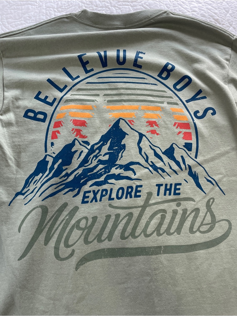 'Explore the Mountains' Short Sleeve Tee - Sage